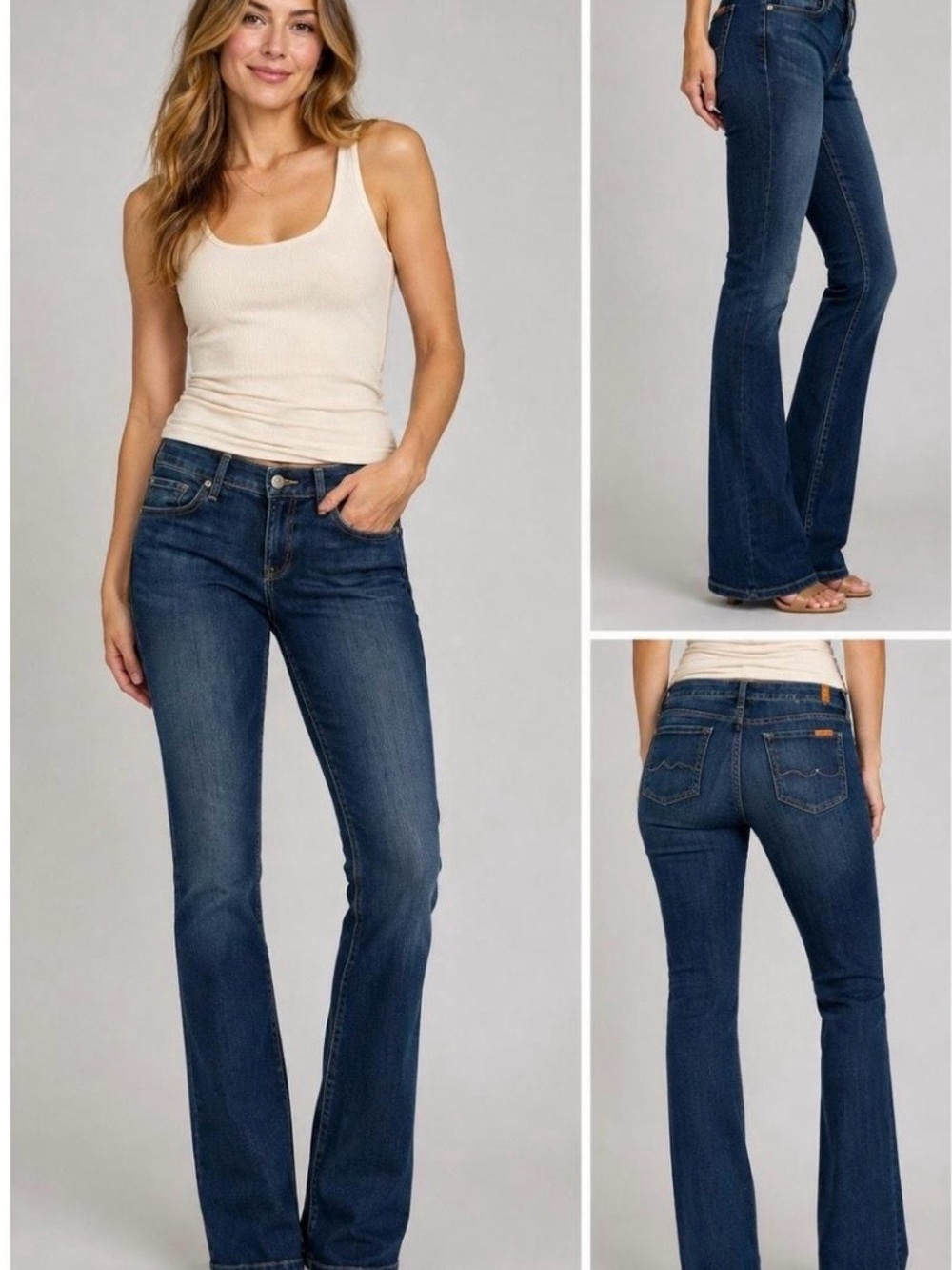 7 For All Mankind Dark Blue Boot Cut Jeans